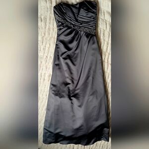David's Bridal Elegant Smokey Gray Strapless Dress